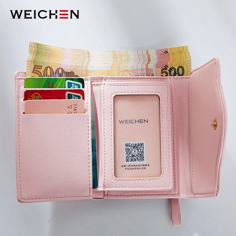 Кошелек WEICHEN Женский короткий из искусственной кожи|coin pocket|female purseshort wallet |