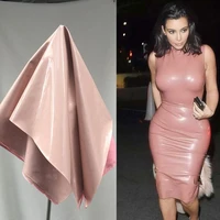 fashion pink micro elastic rigid bright mirror pu leather fabric dress handbag gloves diy dance garment textiles fabrica519