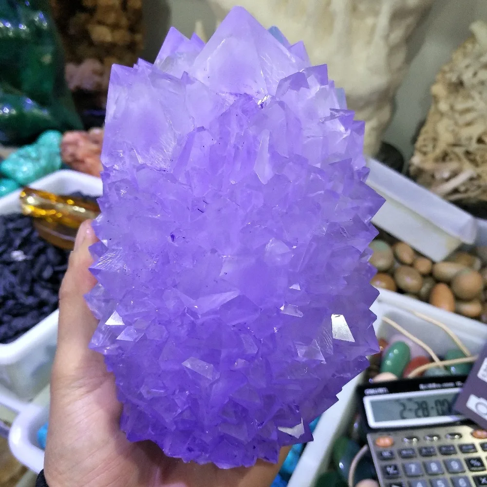 Горячее предложение! 900-1000g редких и красивый фиолетовый кварцевый кристалл с