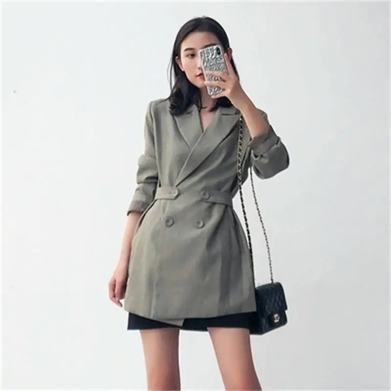 Casual small suit jacket female coat spring autumn New high quality Korean temperament waist retro Loose women Blazers | Женская одежда