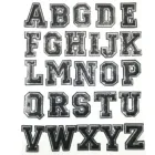 Нашивка с буквами английского алфавита, черного цвета, 1 шт.