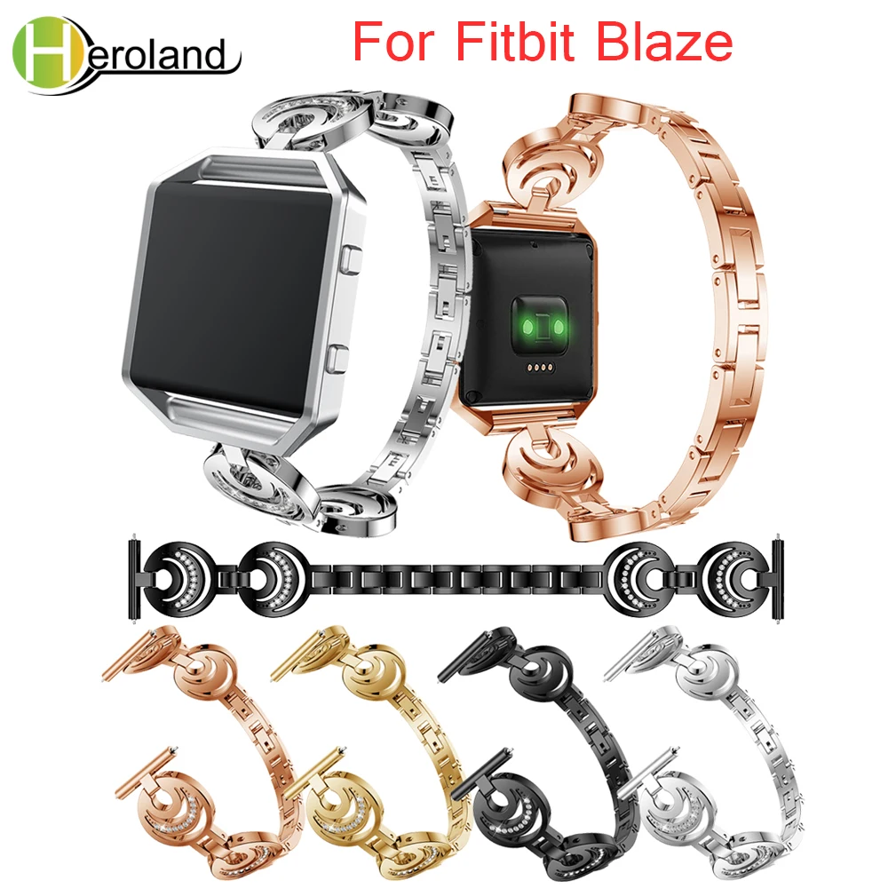 Stainless Steel Crystal Band For Fitbit Blaze smart replacement watchband WristStrap For Fitbit Blaze bracelet Watch Accessories genuine leather watch band for fitbit blaze replacement band meatal frame house wrsit band for fitbit blaze smart watch band