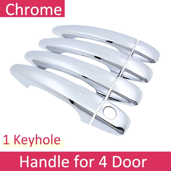 Handle 4 Door Для Citroen C4 MK2 C4L 2011~ хромированные дверные ручки крышки наклейки на автомобиль отделка Набор 2012 2013 - Название цвета: Handle 4 Door
