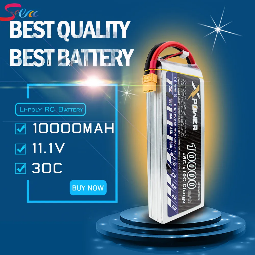 11.1 В 10000 мАч 3 s липо 30C Xpower батареи XT60/T/EC5/XT90 RC вертолет Мультикоптер беспилотный