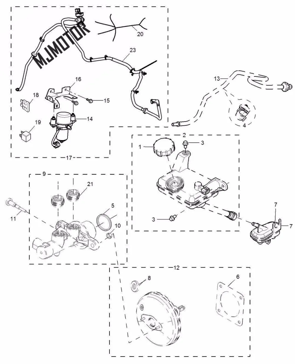 Главный тормозной цилиндр в сборе. Для китайского двигателя SAIC MG3 ROEWE 1.3L 1.5L детали