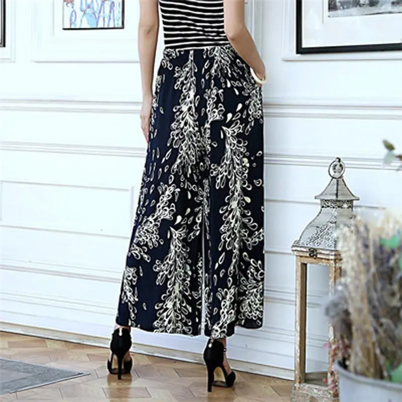 Брюки женские из хлопка и льна с широкими штанинами Модные свободные штаны