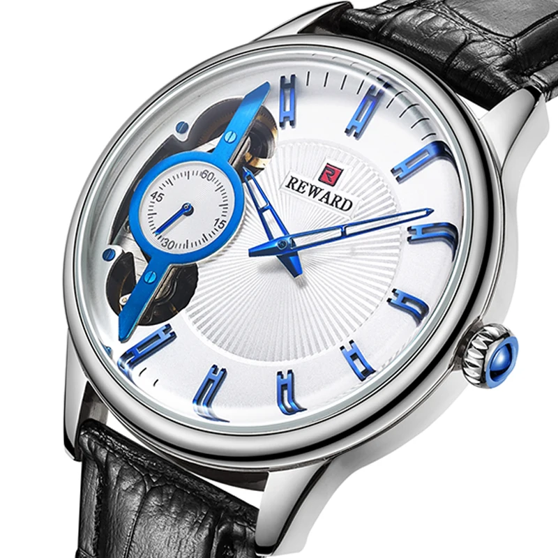 Мужские автоматические часы класса люкс открытые Аналоговые с ремешком новинка