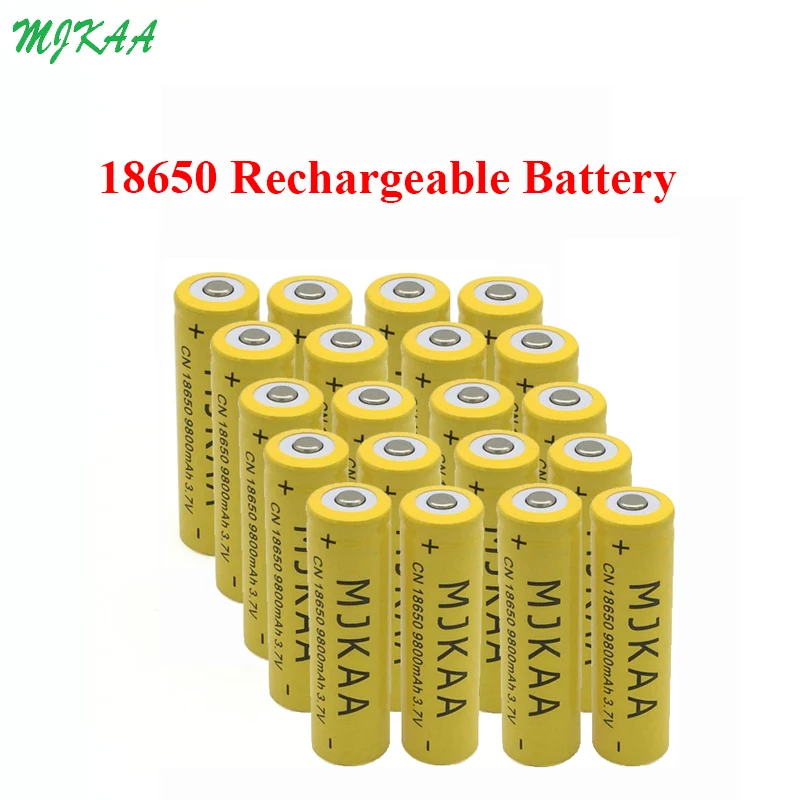 20 шт. 18650 3 7 V 9800mAh литий ионная аккумуляторная батарея для светодиодного фонарика
