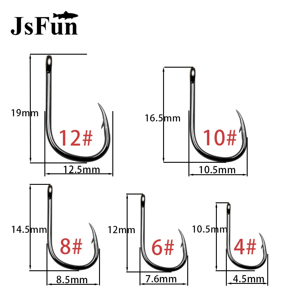 Рыболовные крючки JSFUN 100 шт./кор. Размер 4 # 12 из высокоуглеродистой стали с