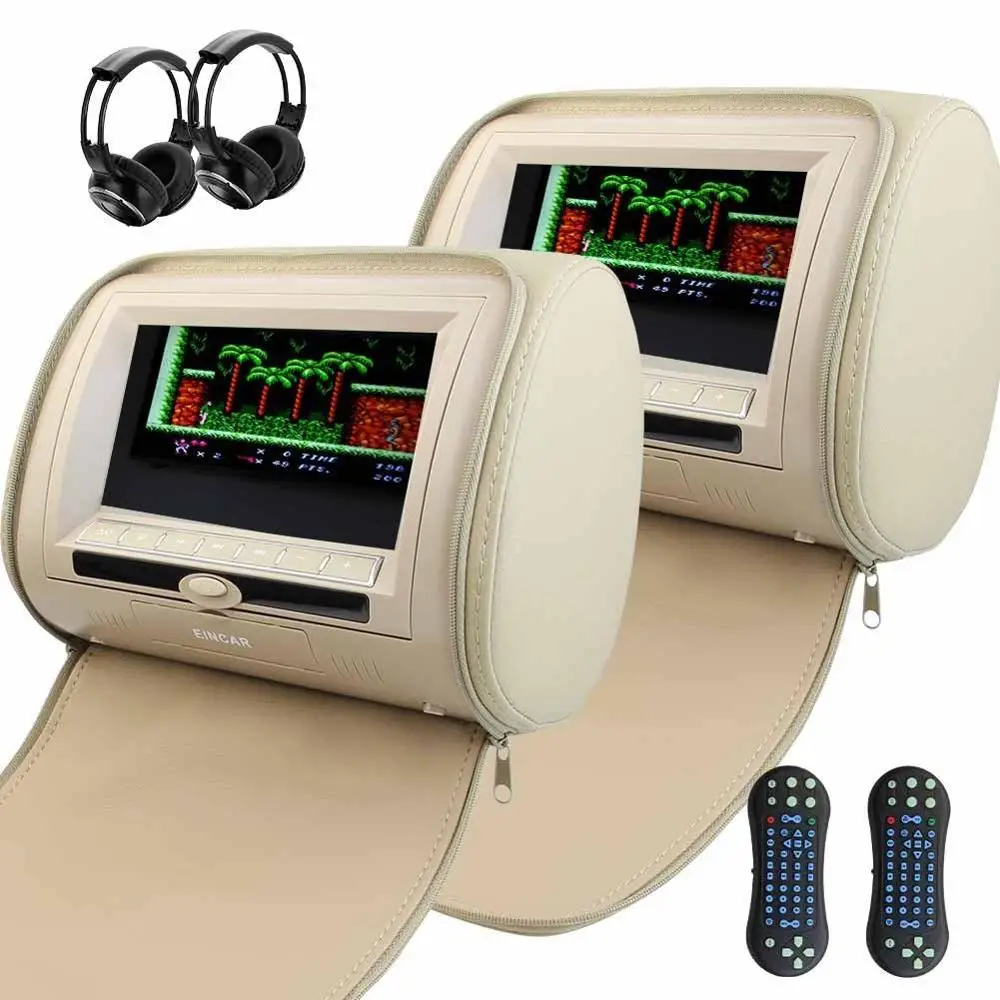 2 x гарнитуры 7 &quotLCD двойной автомобильный dvd-плеер экран Встроенный ИК FM