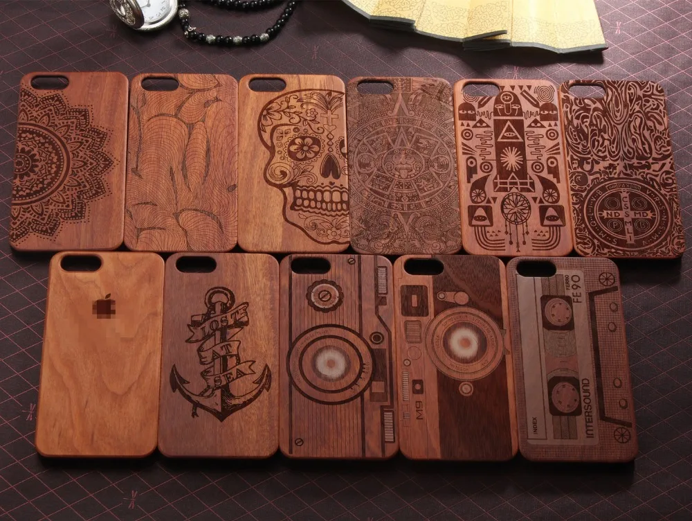 Натуральный Зеленый Деревянный чехол из натурального дерева для iPhone XS X 8 7 Plus ПК