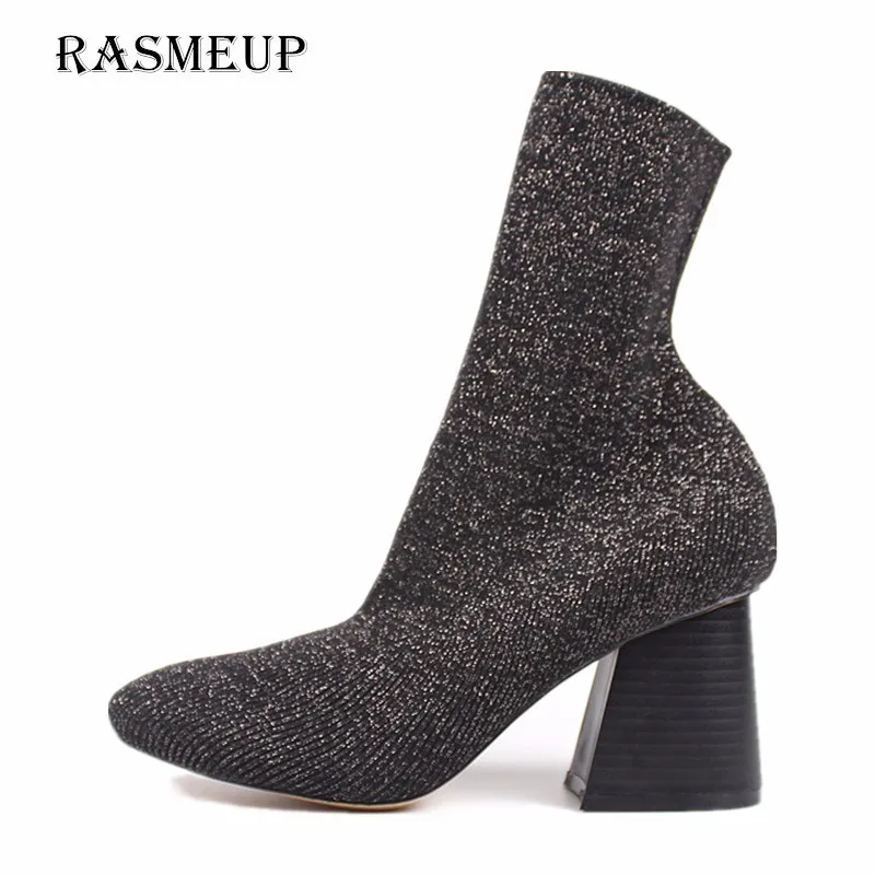 RASMEUP/женские вязаные эластичные сапоги-носки Новинка 2018 года модные женские