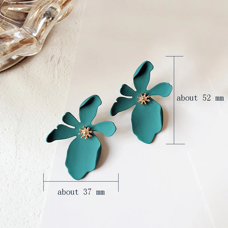 Anise Trendy Flower Big Stud Earrings Woman Exaggerates Pink Daisy Petal Bohemia Female Wedding Party Brincos Jewelry | Украшения и