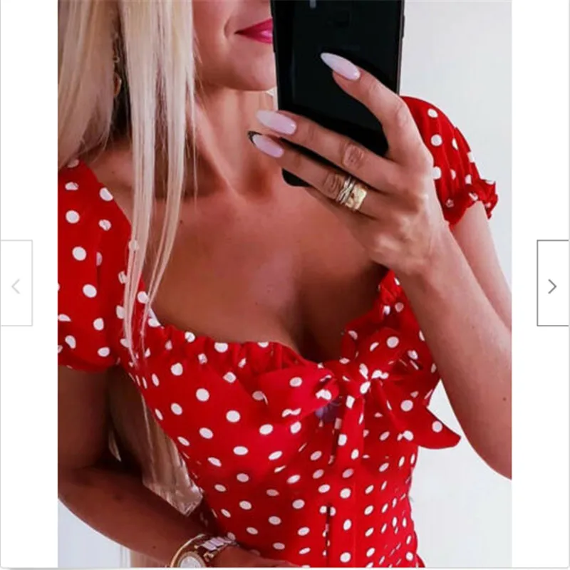 Вечерние платья Для женщин Boho горошек сексуальное облегающее платье Летний