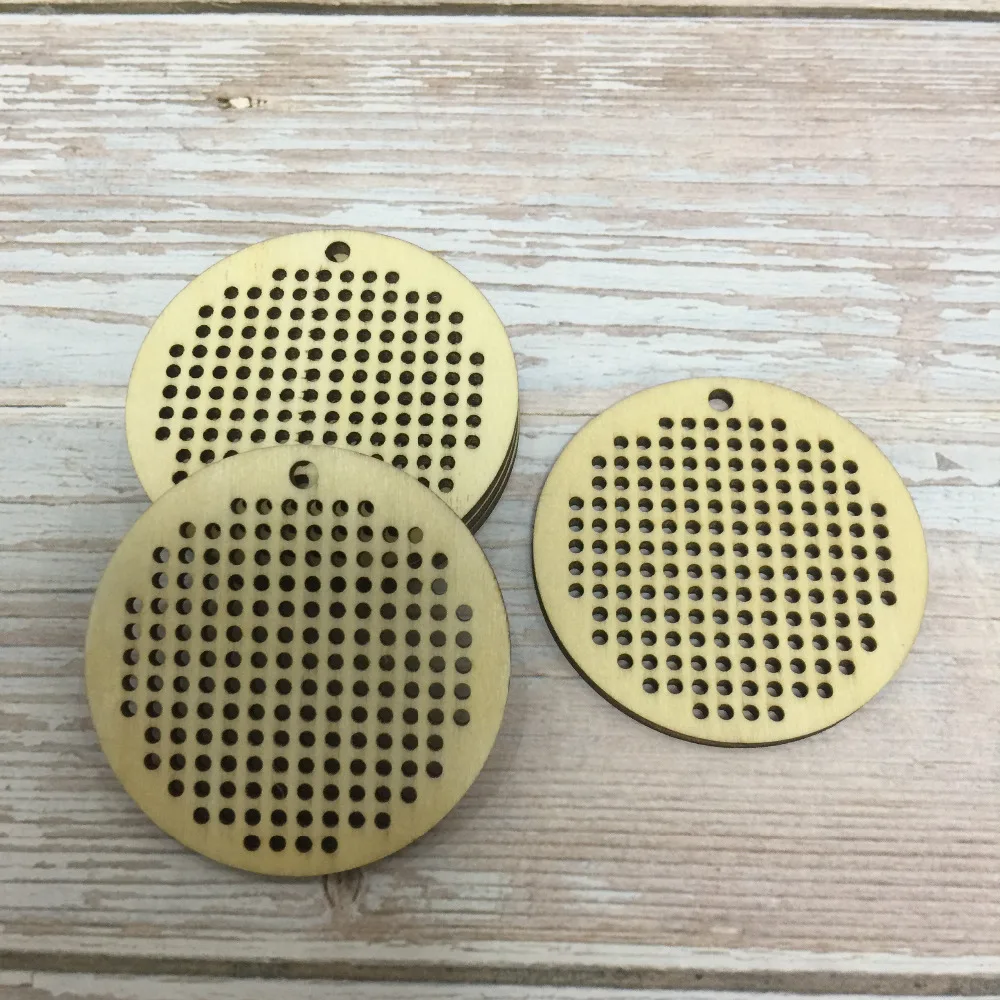 

set of 20 pcs wooden round cross stitch embroidery blanks