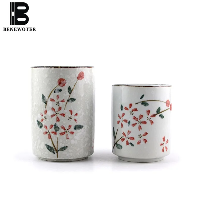 150ml Japanese Cherry Blossoms Snowflake Drinkware Hand Painted Ceramic Porcelain Tea Cup Sake Coffee Milk Breakfast Mug | Дом и сад