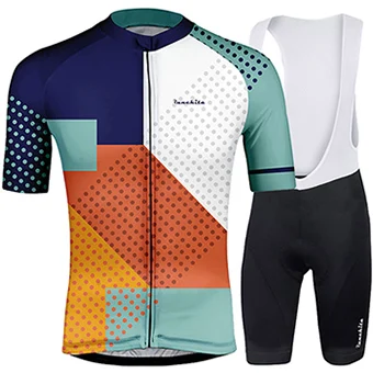 Set 01 Fietskleding wielrennen zomer heren набор RUNCHITA Pro велосипедная футболка комплект с коротким рукавом equipacion ciclismo verano hombre - Цвет: Set 01