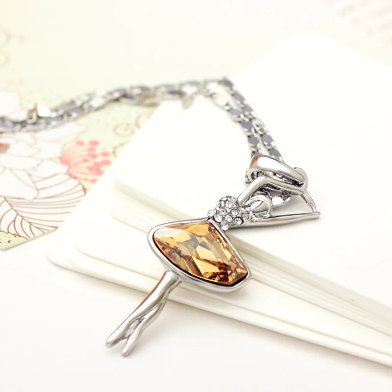 Neoglory Austrian Crystal Pendant Necklaces Women Chain Teen Dancing Girls Birthday Birthstone Gifts Jewelry B1|necklace mens|necklace radionecklace