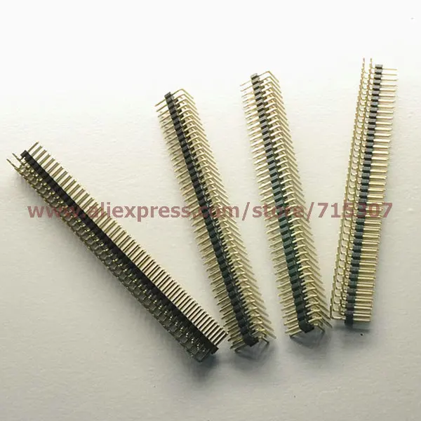 PHISCALE 20 шт. прямоугольный 90 градусов двухрядный штырьковый разъем 2x40 контактов 2 0