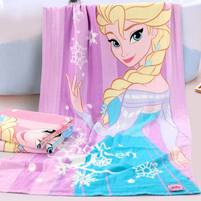 Disney 140*70 см Принцесса Королева Эльза замороженная Марля подушка для купания младенцев полотенце хлопок мягкое пляжное полотенце подарки для мальчиков девочек банное полотенце - Цвет: 3