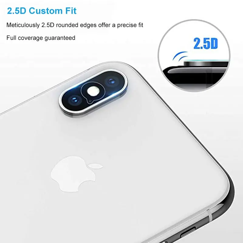 2 шт. для iPhone Xs Max Защита объектива камеры Закаленное стекло пленка прозрачная