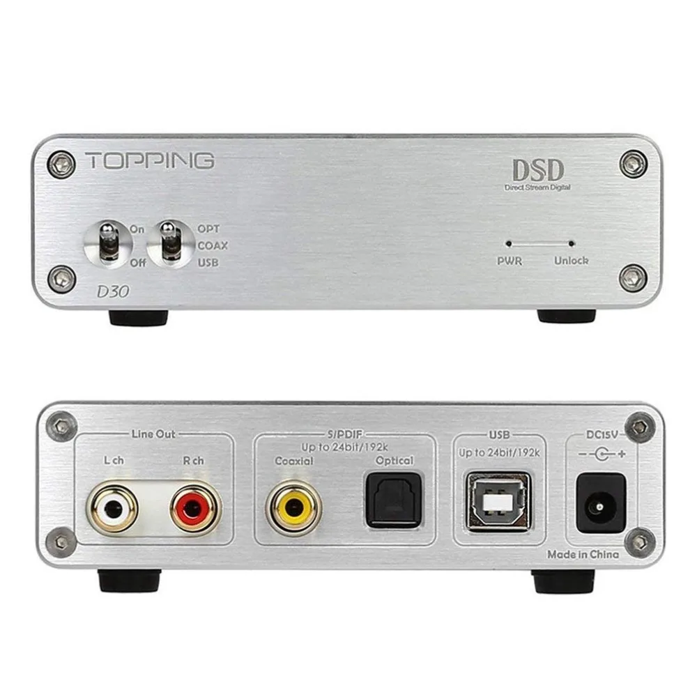 TOPPING D30 HIFI DAC XMOS USB DSD CS4398 24 бит 192 кГц коаксиальный Оптический|Цифро-аналоговые