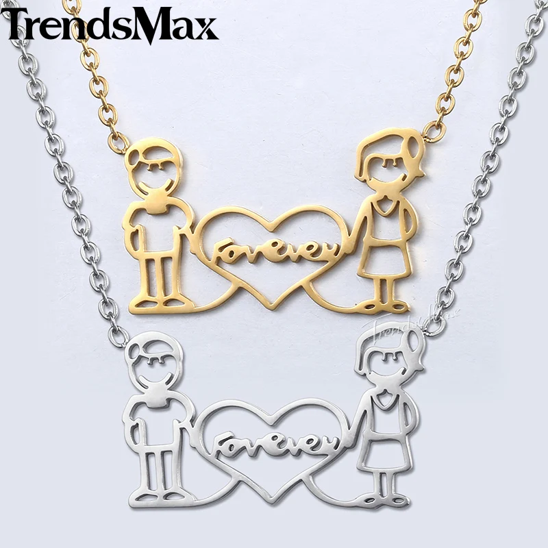 Ожерелье Trendsmax женское ожерелье из нержавеющей стали золотого цвета пара навеки