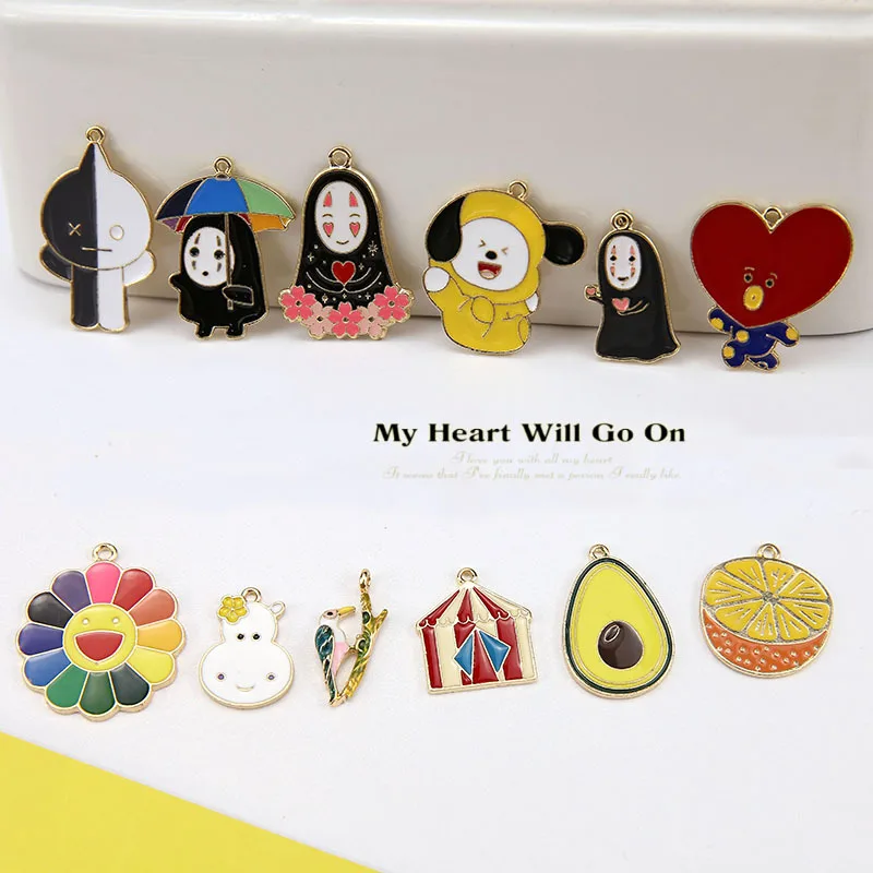 10 шт. эмалированная Подвеска для женщин изготовление ожерелий с подвесками сплав