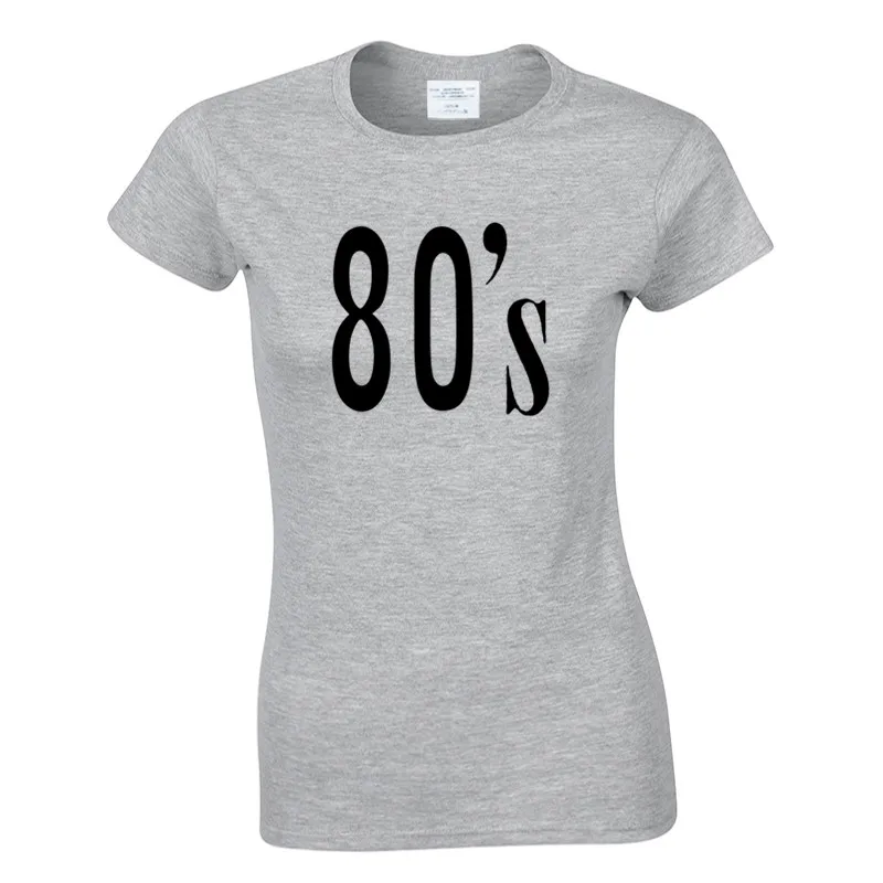 Женская футболка с буквами 80 х хлопковые повседневные Забавные футболки для леди