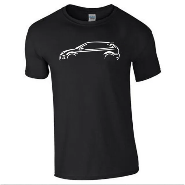 Мужская хлопковая футболка однотонная модная FORD FOCUS RS MK1 Классическая с
