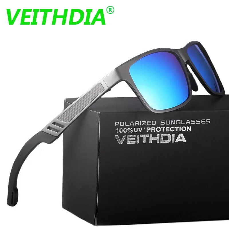 Мужские зеркальные очки VEITHDIA с логотипом от оригинального бренда HD из алюминиево
