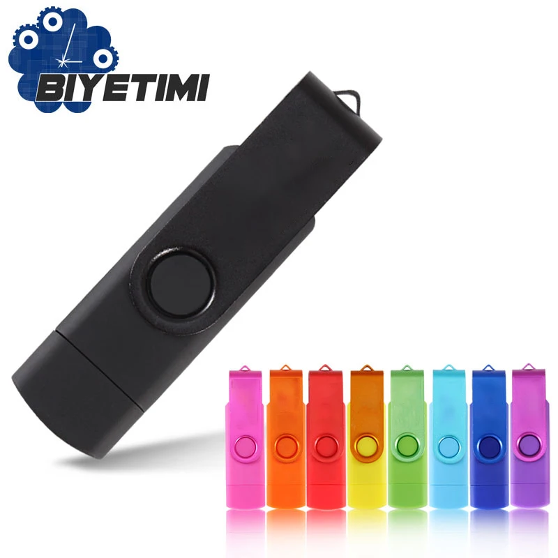 Biyetimi 2018 смартфон с usb флэш накопитель металл ручка привода 64 gb флешки 8 OTG внешних
