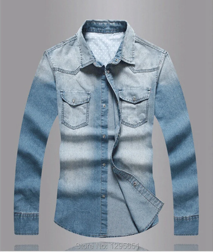 Men Slim Fit Casual Jean Shirt All 