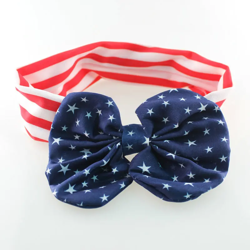 2017 Лидер продаж повязка на голову мама и я тюрбан с американским флагом 4 июля