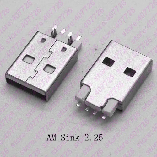 10 шт. USB 2 0 разъем AM Sink 25 Тип Мужской Разъем DIY кабельный 4PIN 180 градусов SMT Harpoon Jack 0|usb