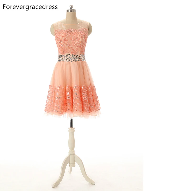 Forevergracedress 2017 коралловый цвет платье для выпускного вечера Sexy бисером кристалл