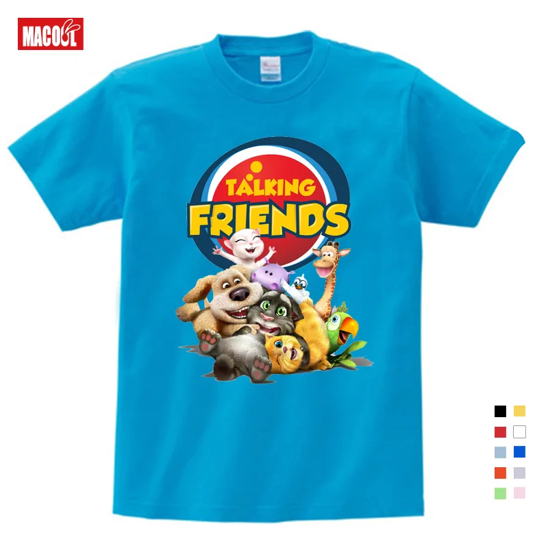 T-shirt children t shirts girls 9 years boys games can Talking Tom Cat t shirt Summer Child Cat Tom and his friends funny cool tops - Цвет: T-shirt