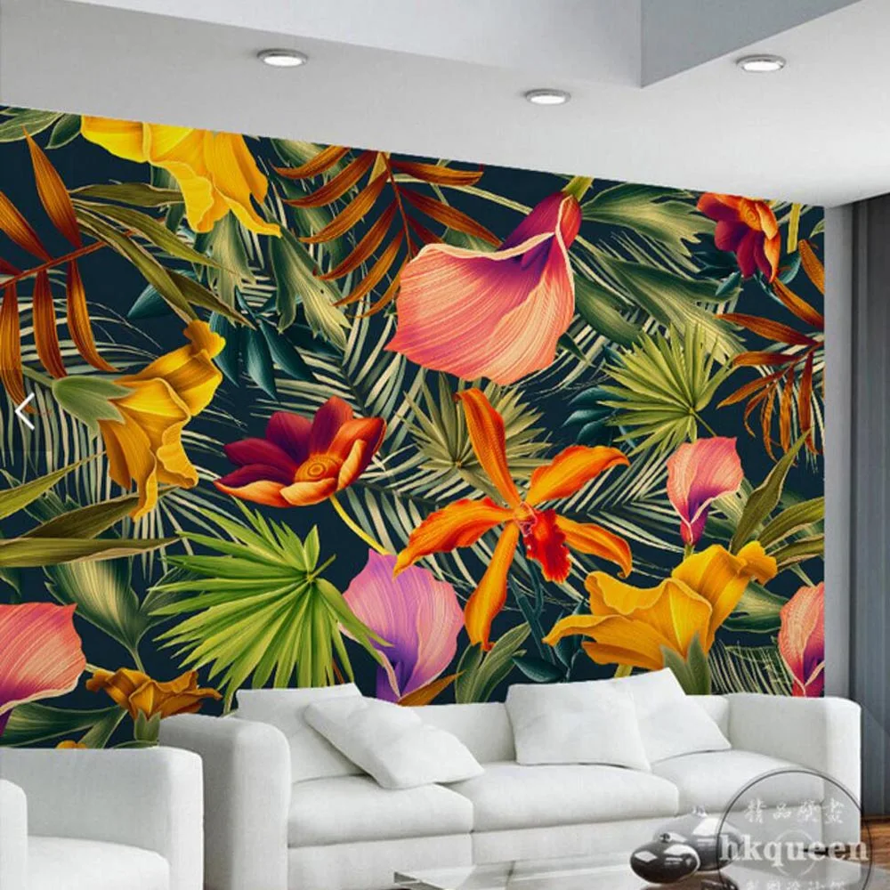 

Tropical Wallpaper for Walls Photo Mural Wallpapers 3d papel de parede floral Wallpapers Home Decor Banana Leaves Murals Custom