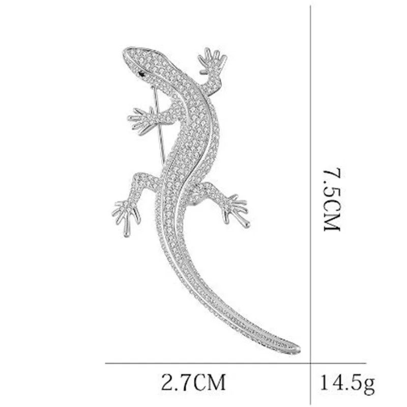 Женская Винтажная брошь ящерица в виде кристалла золотого и серебряного