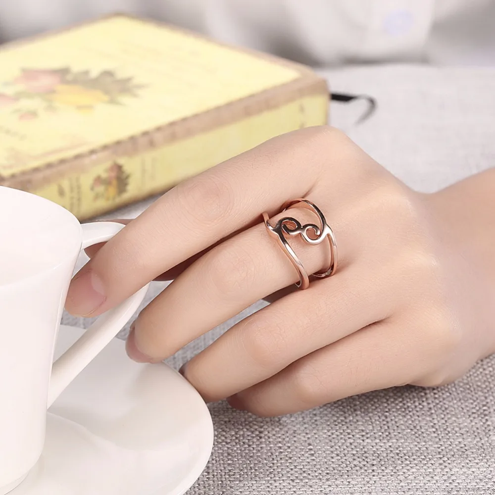 Fashion classic round rose gold ring size can be adjusted opening minimalist style prom girl | Украшения и аксессуары