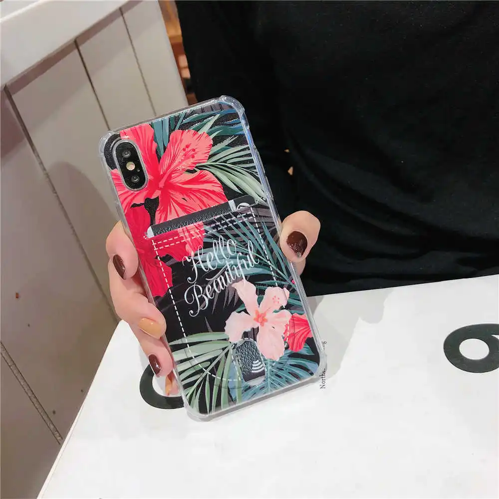 Для Iphone 8 8plus X XR XS Max Модный чехол для 6 6S 3D рельефный ТПУ 7 7Plus держатель кредитных