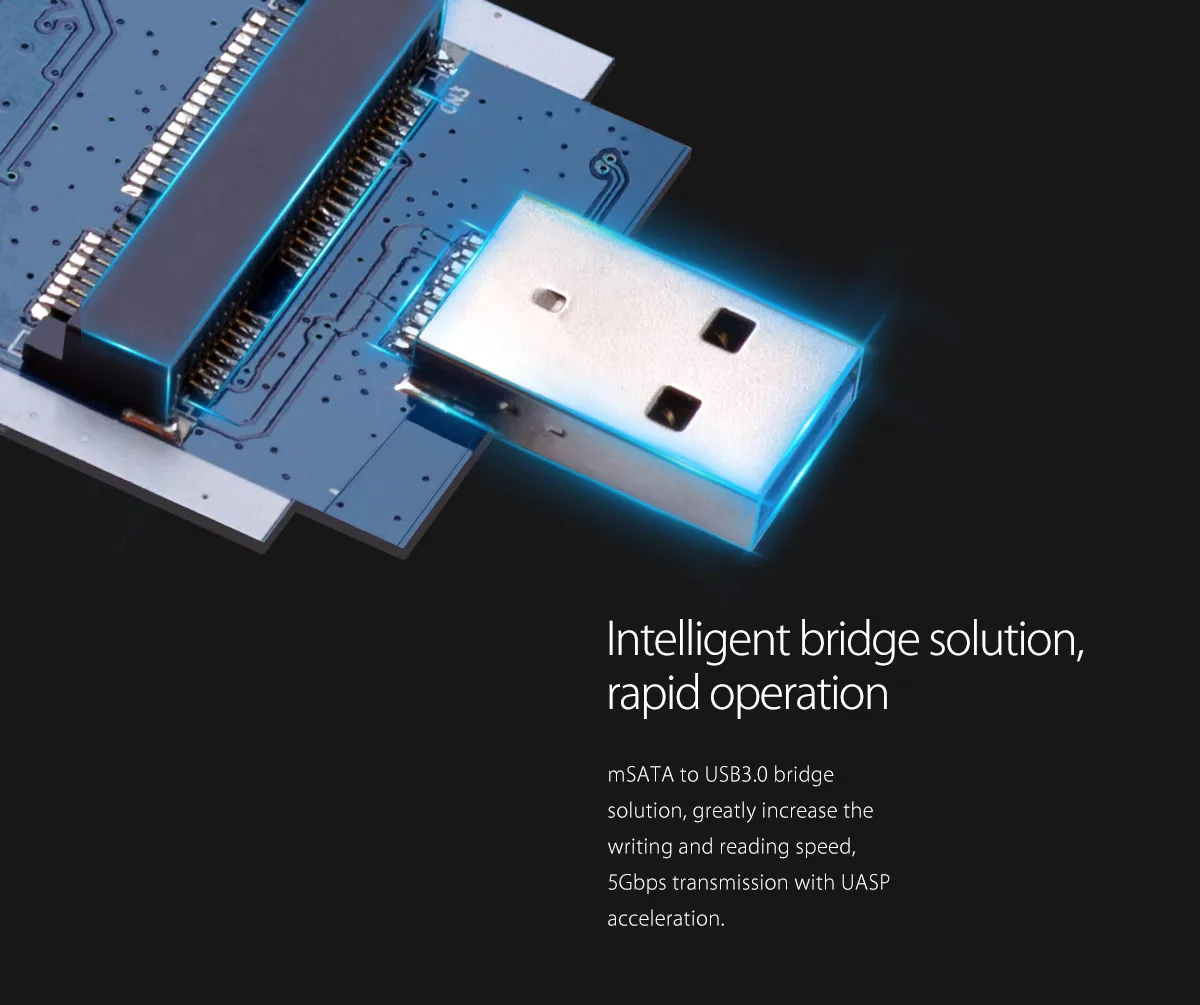 ORICO Мини mSATA корпус SSD, HDD алюминиевый 5 Гбит/с USB3.0 HDD чехол для ноутбука Настольный совместим с Windows/Linux/Mac
