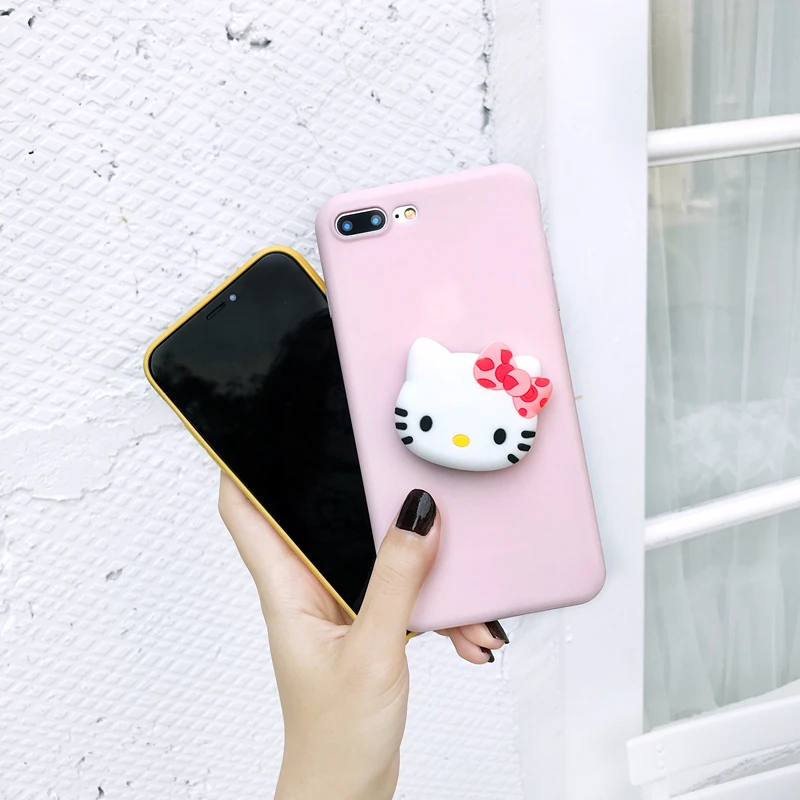 for Samsung galaxy S7edge S8 S9 Note 8 9 3D cute ELMO MyMelody Holder Ring case iphone 5 S 6 7 plus X XR XS MAX cover |