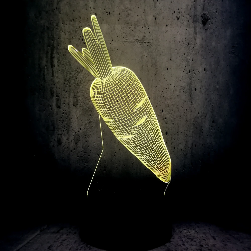 СВЕТОДИОДНЫЙ ночник в виде моркови и кролика 3D фонарик с USB-подсветкой для сна