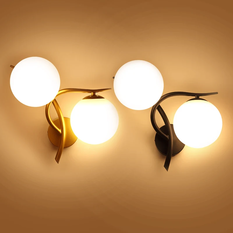 Светодиодный настенный светильник для спальни AC 220V E14, настенный светильник, современный дизайн, прикроватная тумбочка для спальни, техника позолоты, светодиодный стеклянные настенная лампа AC85-265V