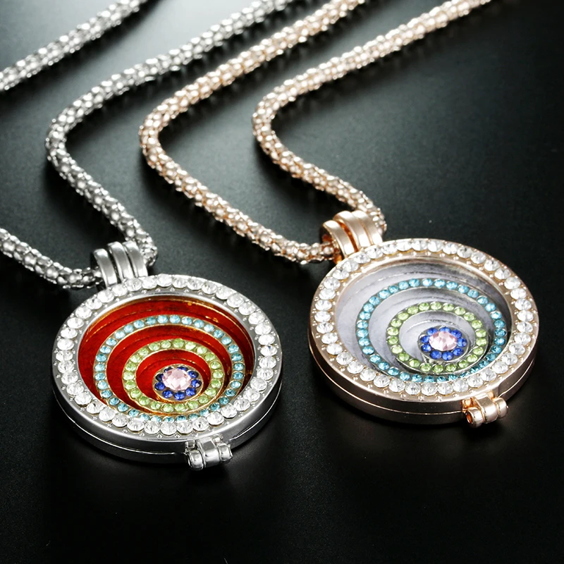 Модные ювелирные изделия эфирные масла диффузор круглая подвеска со стразами