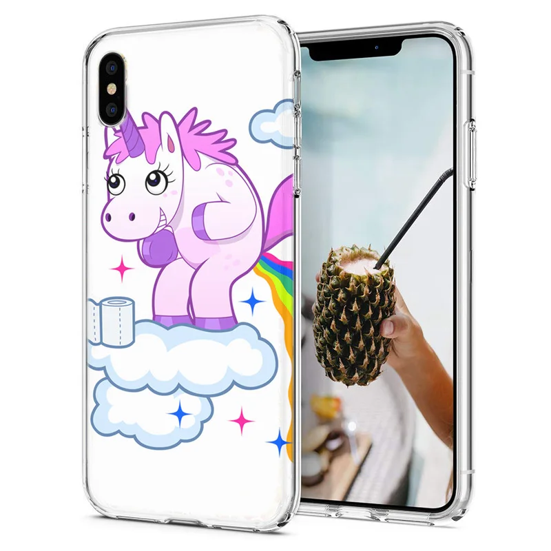 Soft Phone Case For iPhone X XS XR Covers TPU Colorful landscape Unicorn Owl Painted Fundas Max M038 |