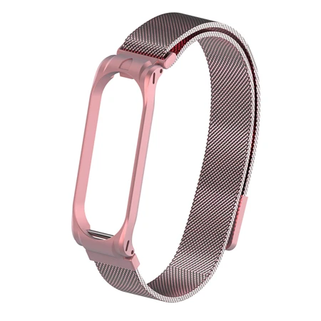 Milanese Rose R Роскошный ремешок из нержавеющей стали для mi Band 4, фитнес-трекер, модная металлическая пряжка для ремня, браслет, ремешок для Xiaomi mi, группа 4, смарт-аксессуар - Цвет: Milanese Rose R
