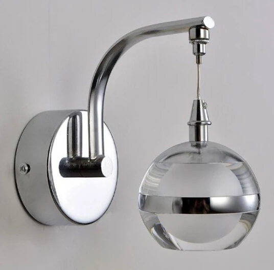 Современный хрустальный настенный светильник круглой формы светодиодный для