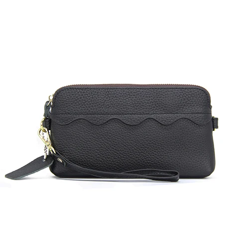 Женский кошелек, фирменный дизайн, Cartera Mujer, натуральная кожа, клатч, кошельки, 4 цвета, модный, длинный, Carteira Feminina, женский кошелек - Цвет: Black 2087